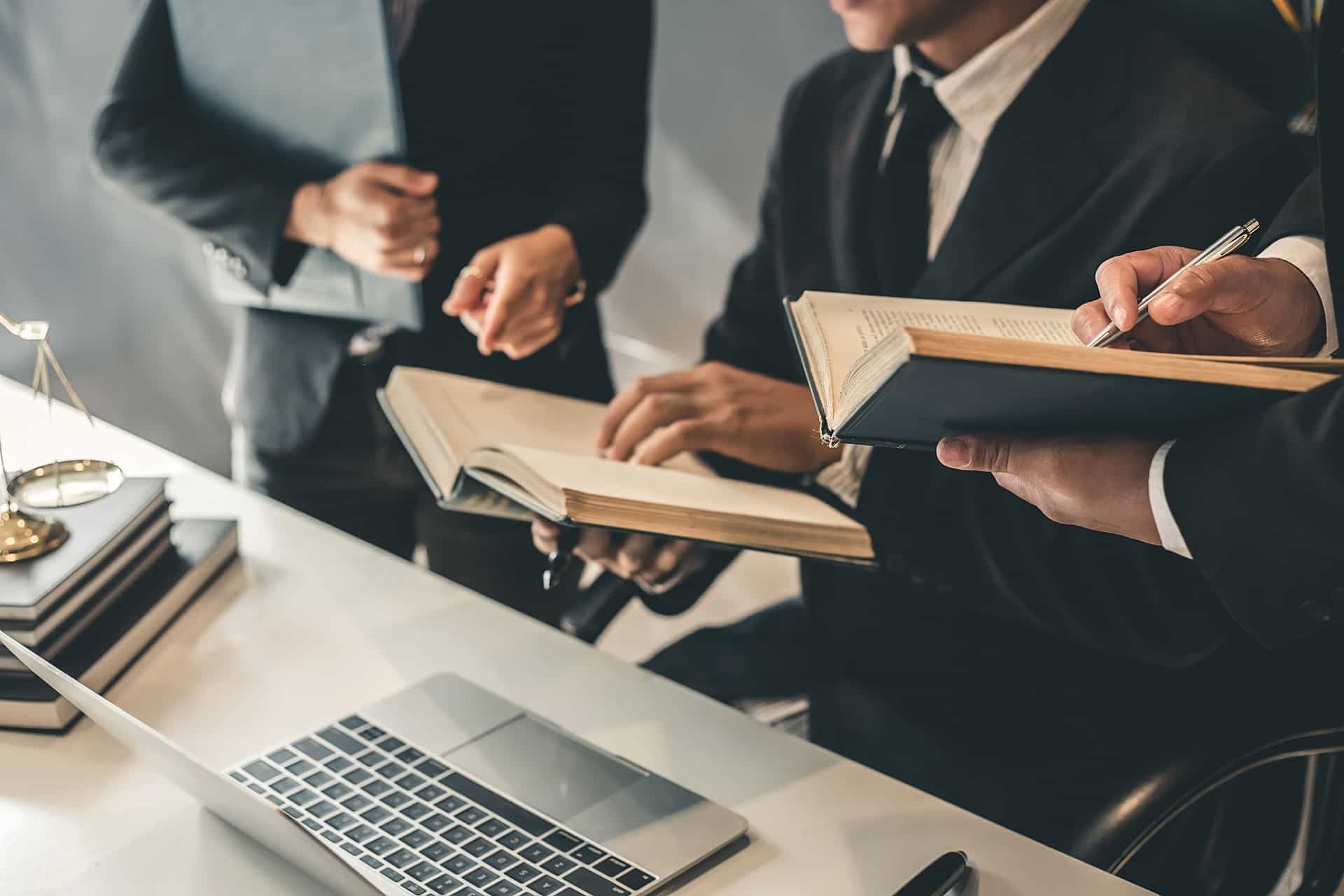A professional meeting in a law office