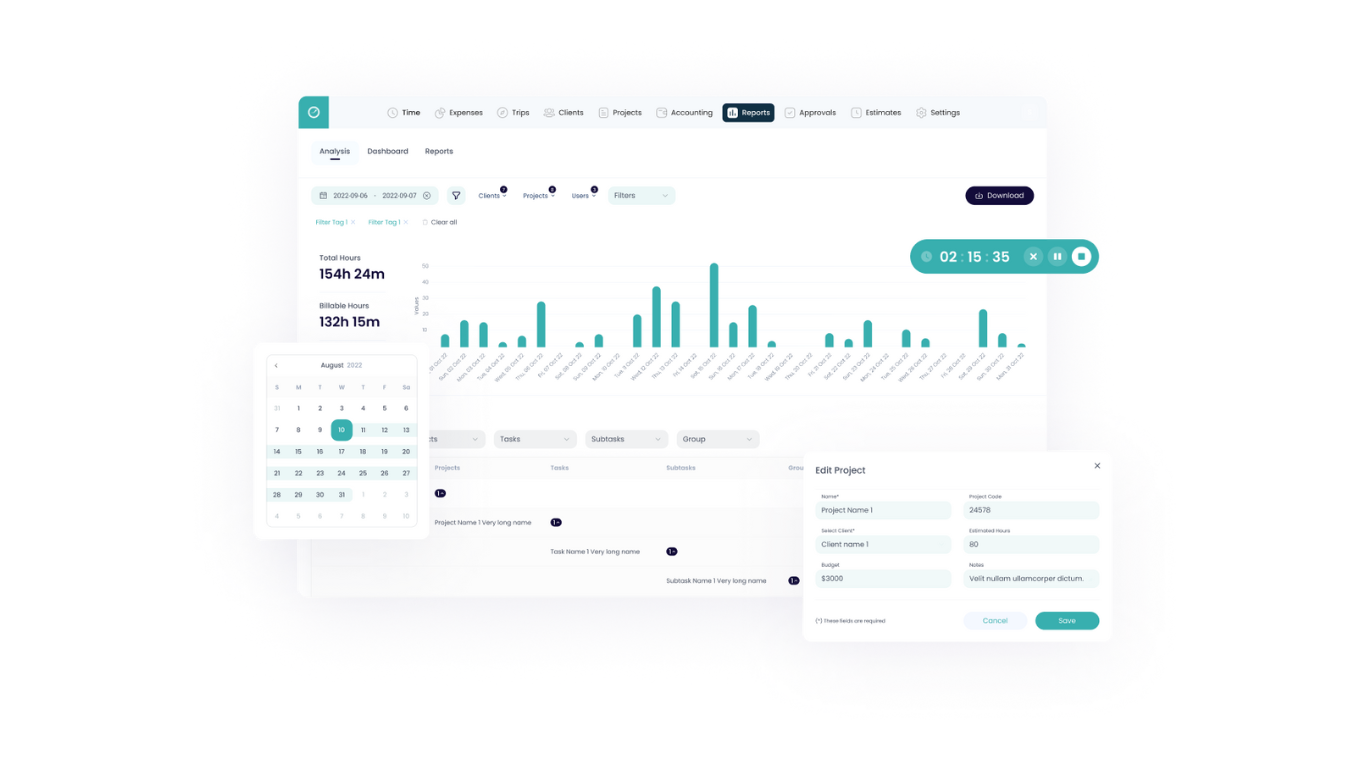 Productively time and project tracking